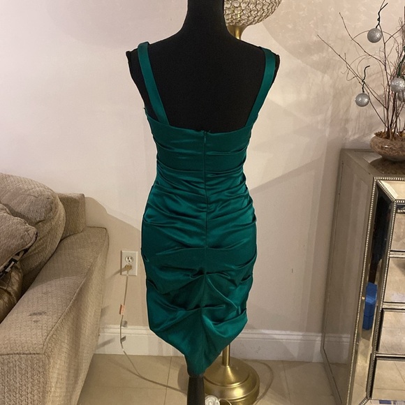 Cache Green Ruched Bodycon Mini Dress size 4 - Picture 5 of 6